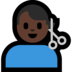 Windows系统里的男人理发：深色肤色emoji表情