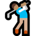 Windows系统里的男子高尔夫：中等肤色emoji表情
