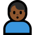 Windows系统里的男士撅嘴：中黑肤色emoji表情