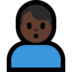 Windows系统里的男人撅嘴：深色肤色emoji表情