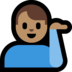 Windows系统里的单手举起的男人：中等肤色emoji表情
