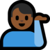 Windows系统里的单手举起的男人：中等深色肤色emoji表情