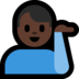 Windows系统里的单手举起的男人：深色肤色emoji表情