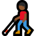 Windows系统里的拿拐杖的男人：中黑肤色emoji表情