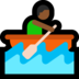 Windows系统里的单人划艇：中等深色肤色emoji表情