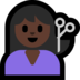 Windows系统里的女人理发：深色肤色emoji表情