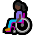 Windows系统里的坐在手动轮椅上的女人：深色肤色emoji表情