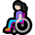 Windows系统里的坐在手动轮椅上的女性：浅肤色emoji表情
