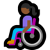 Windows系统里的坐在手动轮椅上的女性：中深色肤色emoji表情