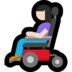 Windows系统里的坐电动轮椅的女性：肤色浅emoji表情