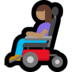 Windows系统里的坐电动轮椅的女性：中等肤色emoji表情