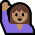 Windows系统里的举手的女人：中等肤色emoji表情