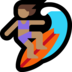 Windows系统里的女子冲浪：中等肤色emoji表情
