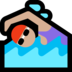 Windows系统里的女子游泳：中浅肤色emoji表情