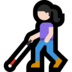Windows系统里的拿拐杖的女人：浅肤色emoji表情