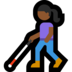 Windows系统里的拿拐杖的女人：中深色肤色emoji表情