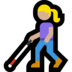Windows系统里的拿拐杖的女人：中浅肤色emoji表情