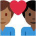 Twitter里的情侣: 男人男人较深肤色中等-深肤色emoji表情