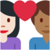 Twitter里的情侣: 女人男人较浅肤色中等-深肤色emoji表情
