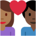 Twitter里的情侣: 女人男人中等-深肤色较深肤色emoji表情