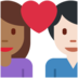 Twitter里的情侣: 女人男人中等-深肤色较浅肤色emoji表情