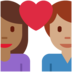 Twitter里的情侣: 女人男人中等-深肤色中等肤色emoji表情