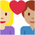 Twitter里的情侣: 女人男人中等-浅肤色中等肤色emoji表情