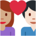 Twitter里的情侣: 女人男人中等肤色较浅肤色emoji表情