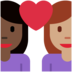 Twitter里的情侣: 女人女人较深肤色中等肤色emoji表情