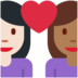 Twitter里的情侣: 女人女人较浅肤色中等-深肤色emoji表情