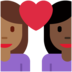 Twitter里的情侣: 女人女人中等-深肤色较深肤色emoji表情