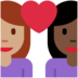 Twitter里的情侣: 女人女人中等肤色较深肤色emoji表情