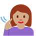 Twitter里的聋哑妇女：中等肤色emoji表情