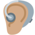 Twitter里的带助听器的耳朵：中等肤色emoji表情