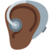 Twitter里的带助听器的耳朵：深色肤色emoji表情