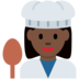 Twitter里的女厨师：深色肤色emoji表情