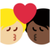 Twitter里的亲吻: 成人成人较深肤色中等-浅肤色emoji表情