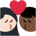 Twitter里的亲吻: 女人男人较深肤色较浅肤色emoji表情