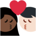 Twitter里的亲吻: 女人男人较浅肤色较深肤色emoji表情