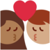 Twitter里的亲吻: 女人男人中等肤色中等-深肤色emoji表情