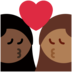 Twitter里的亲吻: 女人女人较深肤色中等-深肤色emoji表情