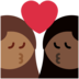 Twitter里的亲吻: 女人女人中等-深肤色较深肤色emoji表情