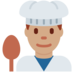 Twitter里的男厨师：中等肤色emoji表情