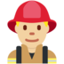 Twitter里的男消防员：中浅肤色emoji表情
