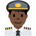 Twitter里的男飞行员：深色肤色emoji表情