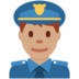 Twitter里的男警官：中等肤色emoji表情