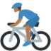 Twitter里的男子自行车运动：中等深色肤色emoji表情