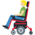 Twitter里的坐电动轮椅的男士：中等肤色emoji表情
