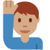 Twitter里的举手的男人：中等肤色emoji表情
