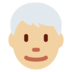 Twitter里的男士：中浅肤色，白发emoji表情
